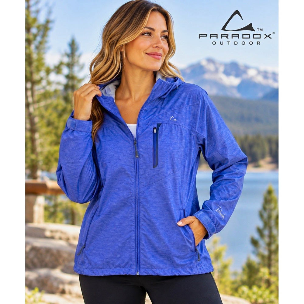 Paradox Outdoor Women's Purple Nylon Windbreaker Jacket M Full Zip Hooded